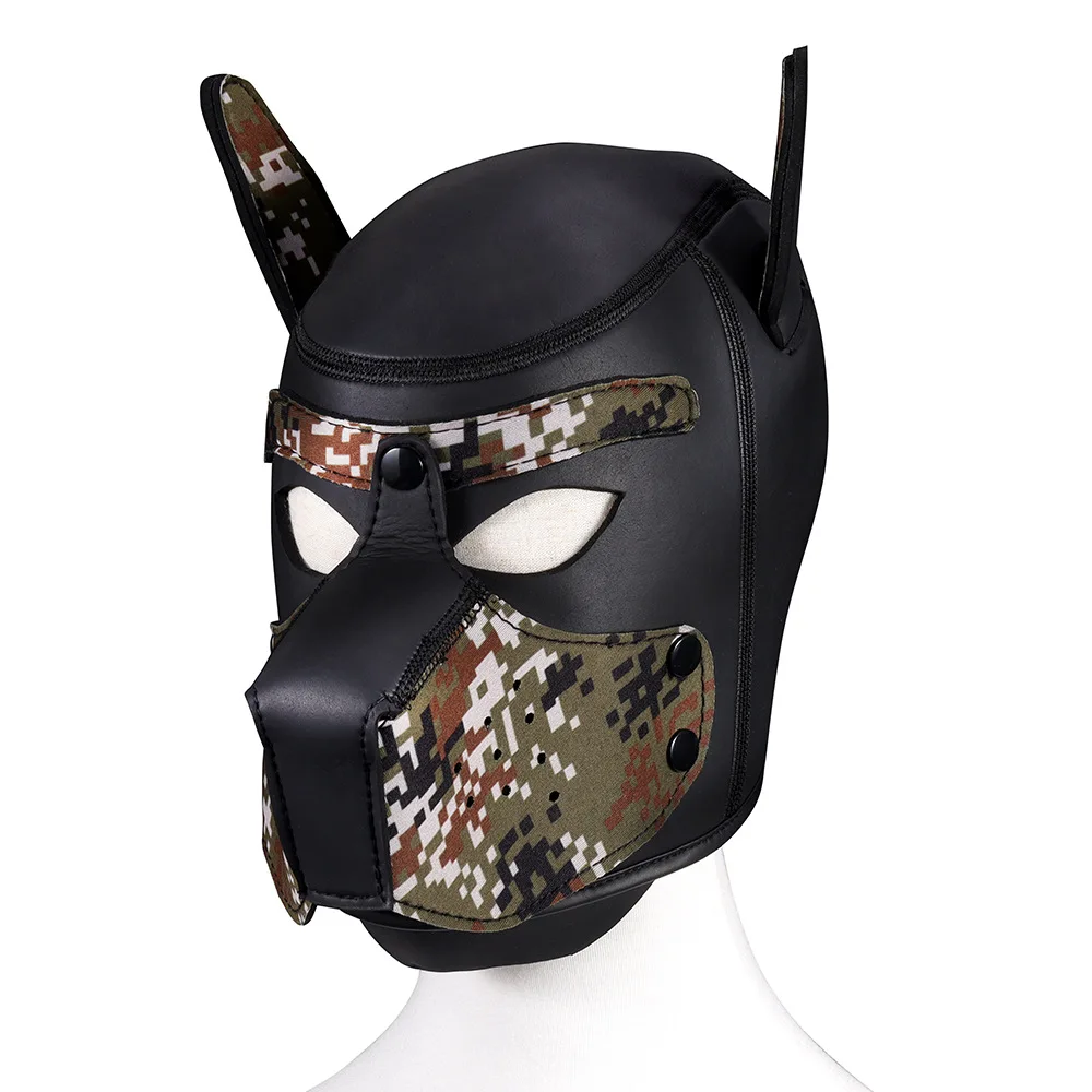 Halloween Role Play Dog Mask Headgear Padded Latex Rubber Party Masks Puppy Cosplay Ears BDSM Kit Erotic Sex Toys For Women Men