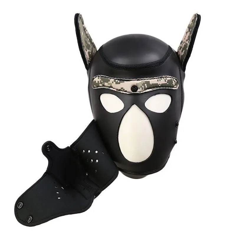 Halloween Role Play Dog Mask Headgear Padded Latex Rubber Party Masks Puppy Cosplay Ears BDSM Kit Erotic Sex Toys For Women Men