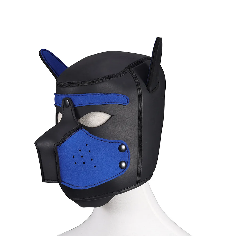 Halloween Role Play Dog Mask Headgear Padded Latex Rubber Party Masks Puppy Cosplay Ears BDSM Kit Erotic Sex Toys For Women Men