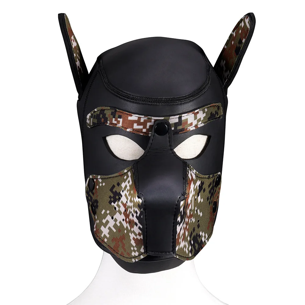 Halloween Role Play Dog Mask Headgear Padded Latex Rubber Party Masks Puppy Cosplay Ears BDSM Kit Erotic Sex Toys For Women Men