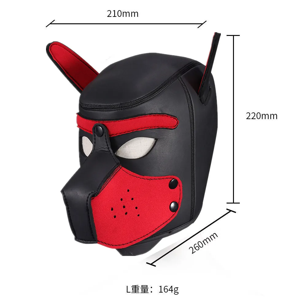 Halloween Role Play Dog Mask Headgear Padded Latex Rubber Party Masks Puppy Cosplay Ears BDSM Kit Erotic Sex Toys For Women Men