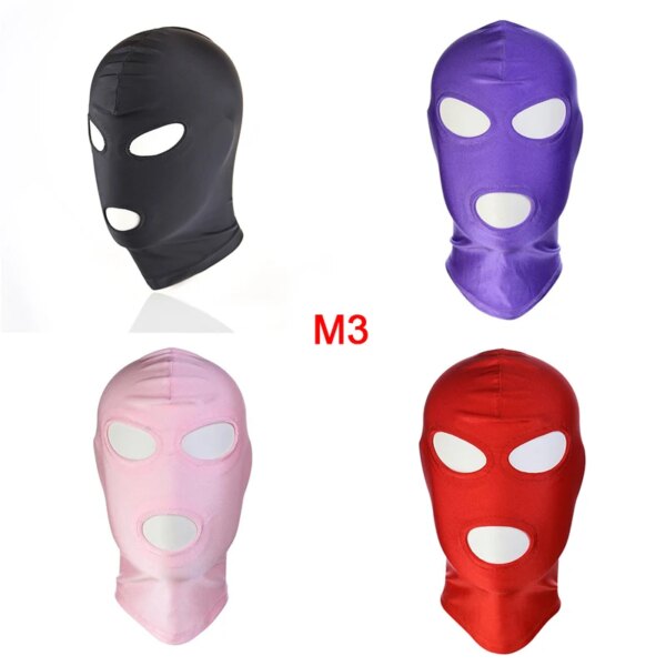 Fetish Unisex BDSM Hood Mask Blindfo Mask Muzzles Fetish Open Mouth Hood Mask Head Sex Products Adult Games For Couple