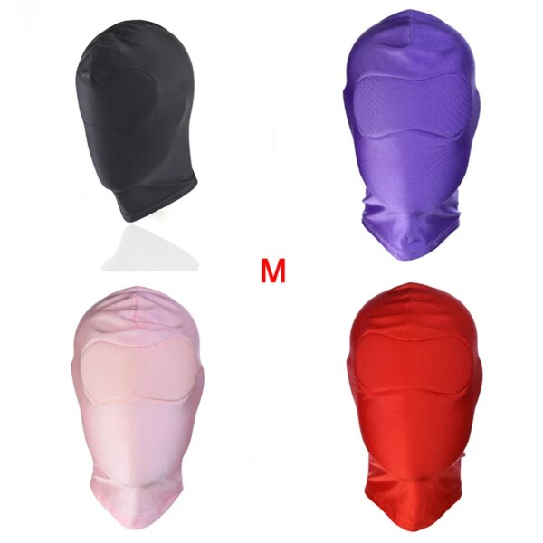 Fetish Unisex BDSM Hood Mask Blindfo Mask Muzzles Fetish Open Mouth Hood Mask Head Sex Products Adult Games For Couple