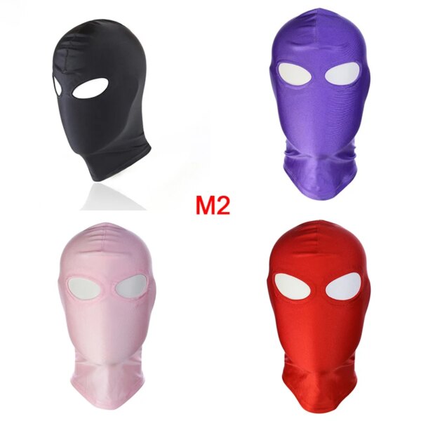 Fetish Unisex BDSM Hood Mask Blindfo Mask Muzzles Fetish Open Mouth Hood Mask Head Sex Products Adult Games For Couple
