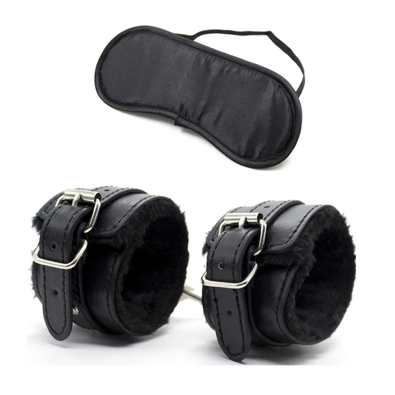 Sexy Whip Sex Handcuffs BDSM Bondage Set Toys With Handcuffs For Sex Blindfold Eye Mask Adult Erotic Toys For Woman