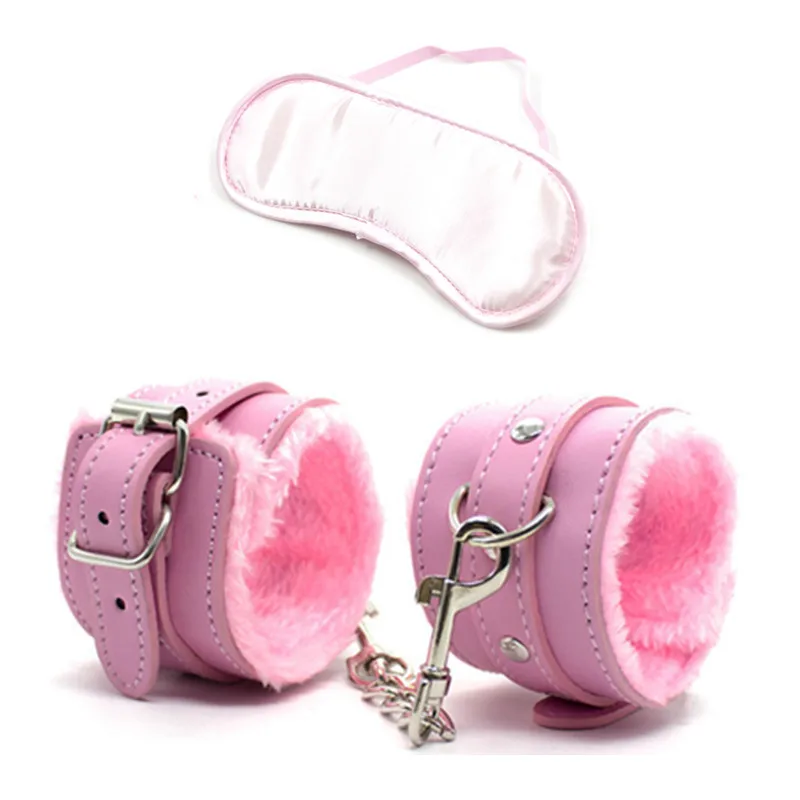 Sexy Whip Sex Handcuffs BDSM Bondage Set Toys With Handcuffs For Sex Blindfold Eye Mask Adult Erotic Toys For Woman