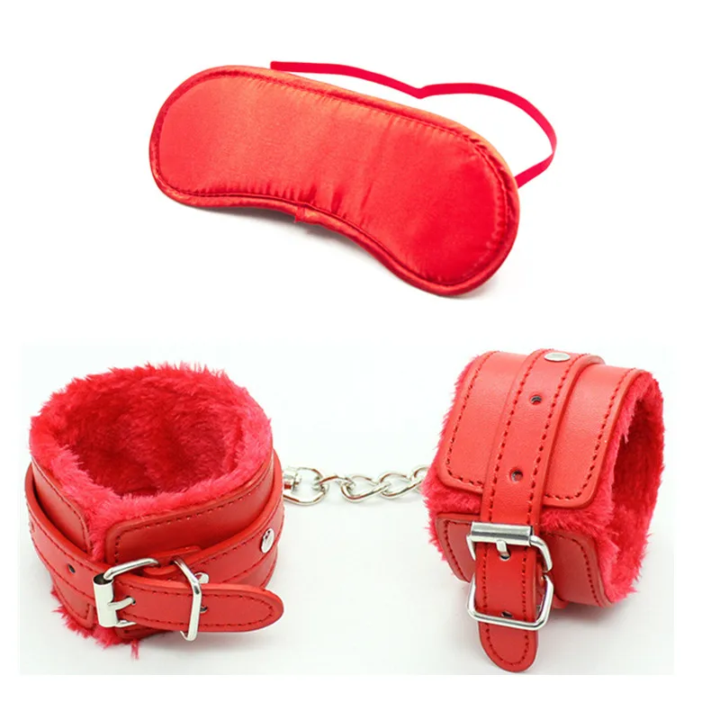 Sexy Whip Sex Handcuffs BDSM Bondage Set Toys With Handcuffs For Sex Blindfold Eye Mask Adult Erotic Toys For Woman