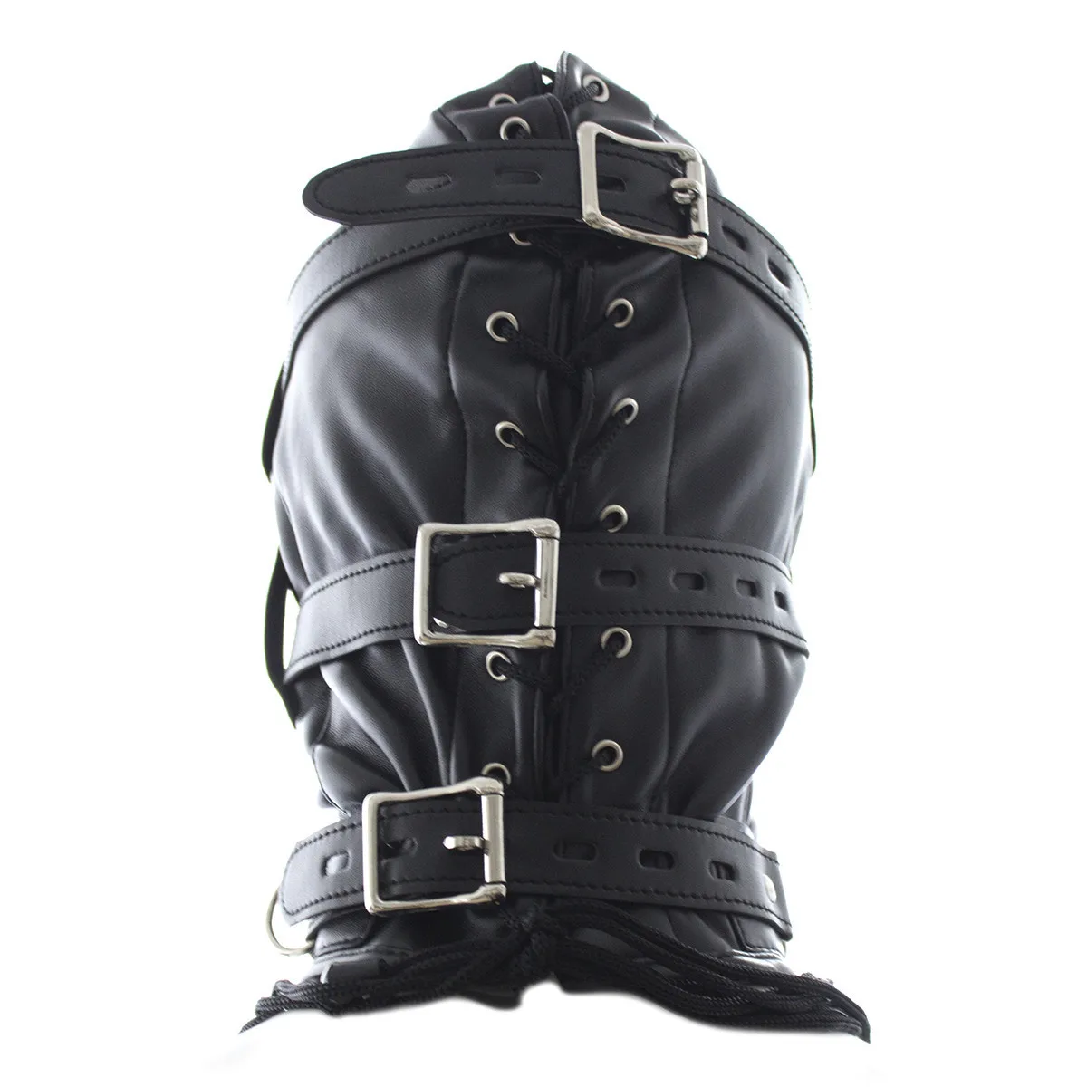 SM Leather Padded Hood Blindfold With Lock Head Harness Mask Fetish Slave BDSM Bondage Erotic Sex Toy Couples Cosplay Party Mask SM Leather Padded Hood Blindfold With Lock Head Harness Mask Fetish Slave BDSM Bondage Erotic Sex Toy Couples Cosplay Party Mask