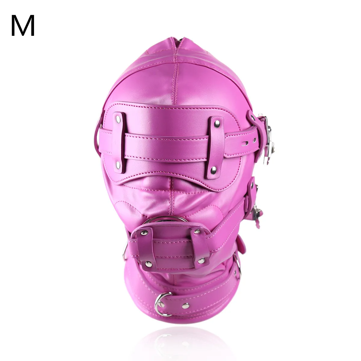 SM Leather Padded Hood Blindfold With Lock Head Harness Mask Fetish Slave BDSM Bondage Erotic Sex Toy Couples Cosplay Party Mask SM Leather Padded Hood Blindfold With Lock Head Harness Mask Fetish Slave BDSM Bondage Erotic Sex Toy Couples Cosplay Party Mask