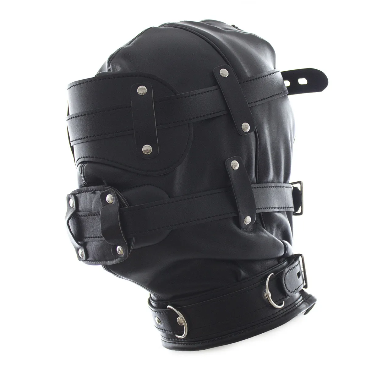 SM Leather Padded Hood Blindfold With Lock Head Harness Mask Fetish Slave BDSM Bondage Erotic Sex Toy Couples Cosplay Party Mask SM Leather Padded Hood Blindfold With Lock Head Harness Mask Fetish Slave BDSM Bondage Erotic Sex Toy Couples Cosplay Party Mask