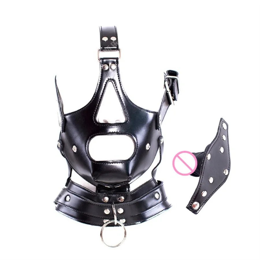 Leather Fetish Headgear BDSM Bondage Headgear Mask Hood Restraint Adult Cosplay Female Man Sex Toys for Couples Women Fetish Gay Leather Fetish Headgear BDSM Bondage Headgear Mask Hood Restraint Adult Cosplay Female Man Sex Toys for Couples Women Fetish Gay