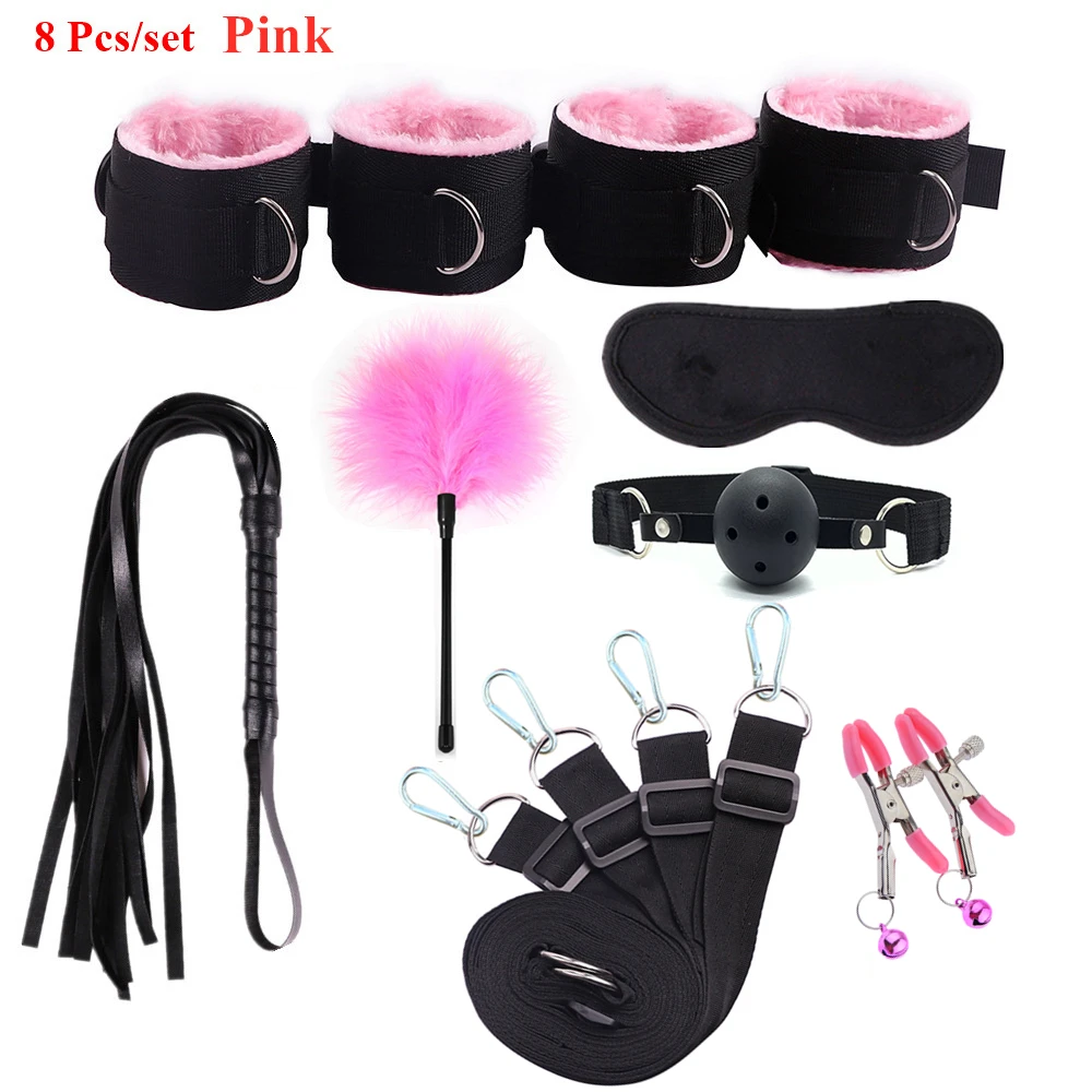 Sex Toys For Woman Men BDSM Bondage Set Under Mattress Erotic Restraint Handcuffs Ankle Cuffs Eye Mask Adults Games for Couples Sex Toys For Woman Men BDSM Bondage Set Under Mattress Erotic Restraint Handcuffs Ankle Cuffs Eye Mask Adults Games for Couples