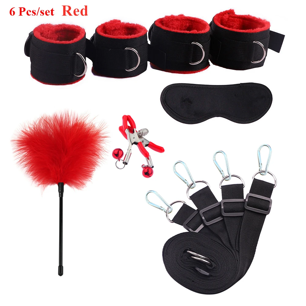 Sex Toys For Woman Men BDSM Bondage Set Under Mattress Erotic Restraint Handcuffs Ankle Cuffs Eye Mask Adults Games for Couples Sex Toys For Woman Men BDSM Bondage Set Under Mattress Erotic Restraint Handcuffs Ankle Cuffs Eye Mask Adults Games for Couples