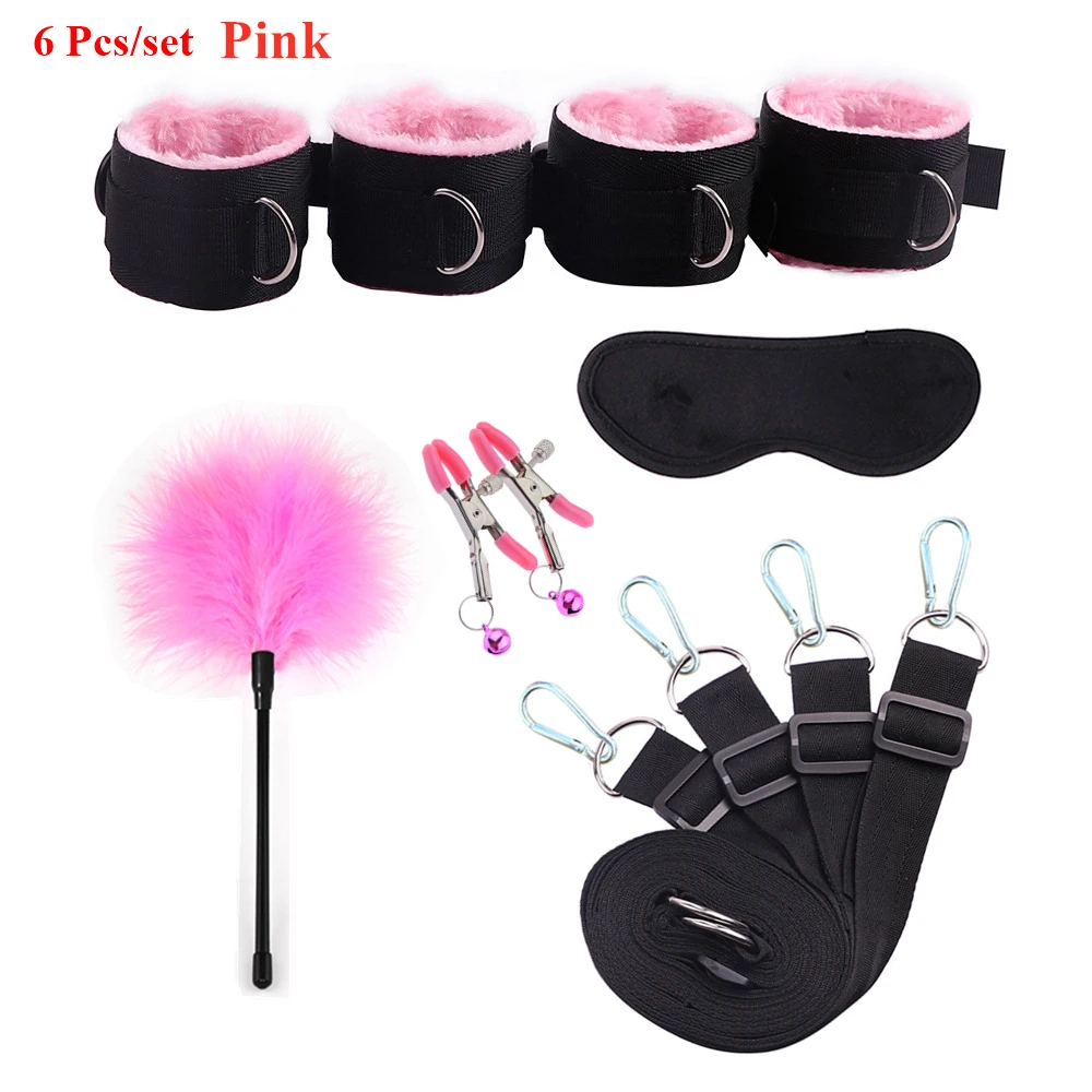 Sex Toys For Woman Men BDSM Bondage Set Under Mattress Erotic Restraint Handcuffs Ankle Cuffs Eye Mask Adults Games for Couples Sex Toys For Woman Men BDSM Bondage Set Under Mattress Erotic Restraint Handcuffs Ankle Cuffs Eye Mask Adults Games for Couples