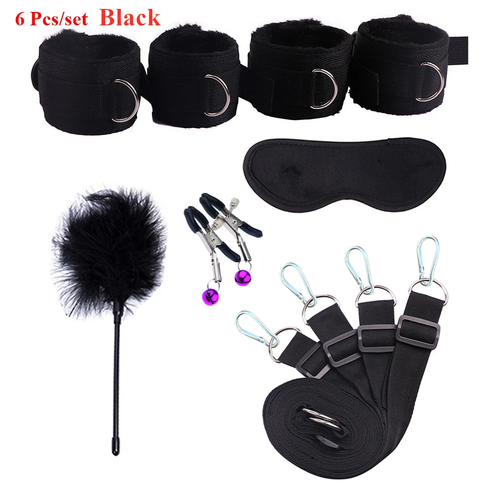 Sex Toys For Woman Men BDSM Bondage Set Under Mattress Erotic Restraint Handcuffs Ankle Cuffs Eye Mask Adults Games for Couples Sex Toys For Woman Men BDSM Bondage Set Under Mattress Erotic Restraint Handcuffs Ankle Cuffs Eye Mask Adults Games for Couples