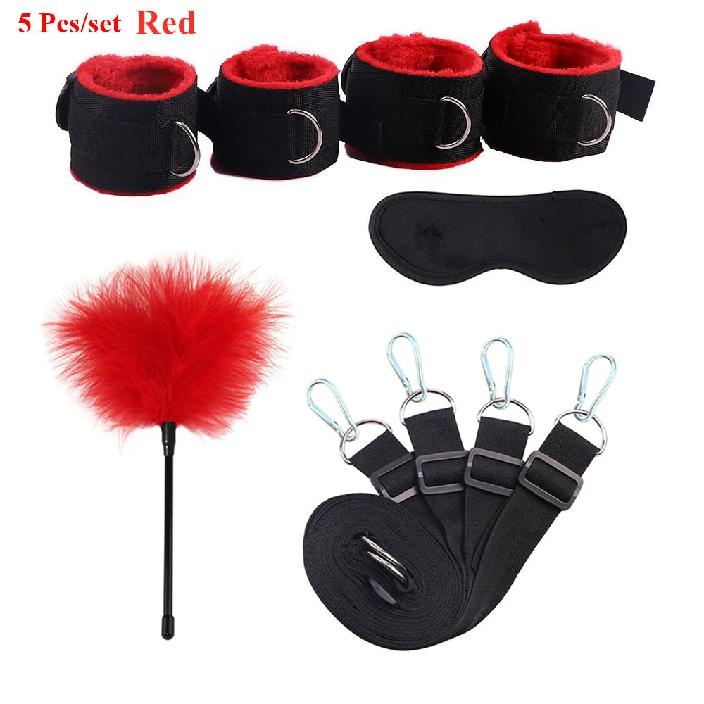 Sex Toys For Woman Men BDSM Bondage Set Under Mattress Erotic Restraint Handcuffs Ankle Cuffs Eye Mask Adults Games for Couples Sex Toys For Woman Men BDSM Bondage Set Under Mattress Erotic Restraint Handcuffs Ankle Cuffs Eye Mask Adults Games for Couples