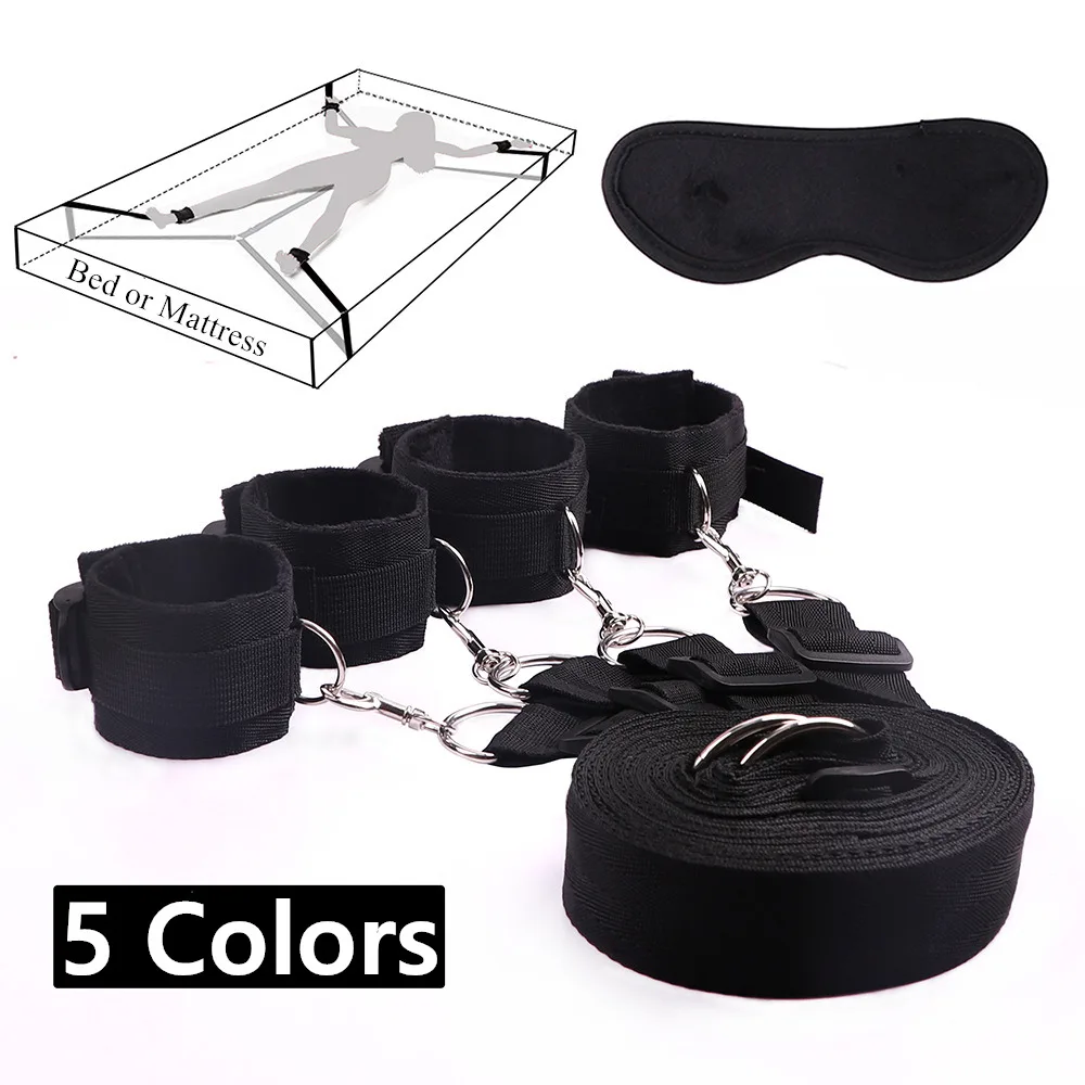 Sex Toys For Woman Men BDSM Bondage Set Under Mattress Erotic Restraint Handcuffs Ankle Cuffs Eye Mask Adults Games for Couples Sex Toys For Woman Men BDSM Bondage Set Under Mattress Erotic Restraint Handcuffs Ankle Cuffs Eye Mask Adults Games for Couples