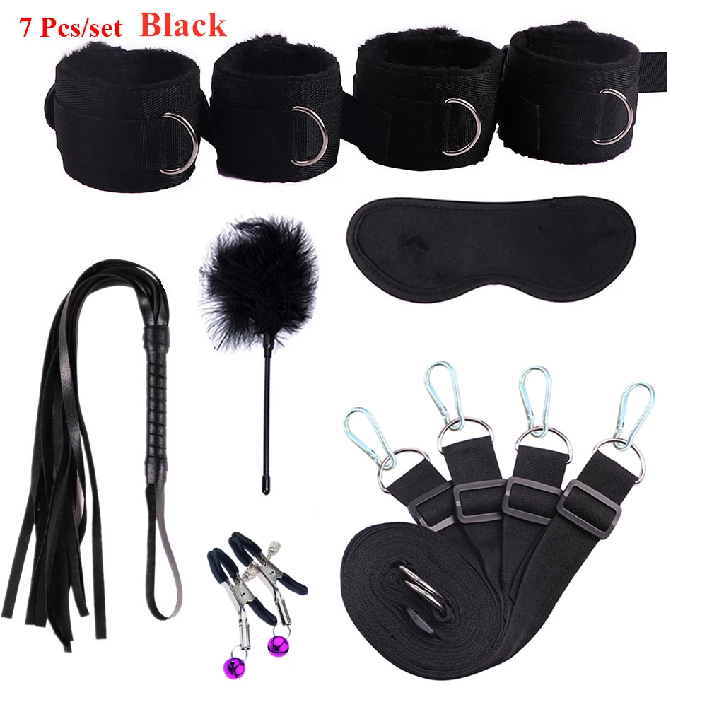 Sex Toys For Woman Men BDSM Bondage Set Under Mattress Erotic Restraint Handcuffs Ankle Cuffs Eye Mask Adults Games for Couples Sex Toys For Woman Men BDSM Bondage Set Under Mattress Erotic Restraint Handcuffs Ankle Cuffs Eye Mask Adults Games for Couples