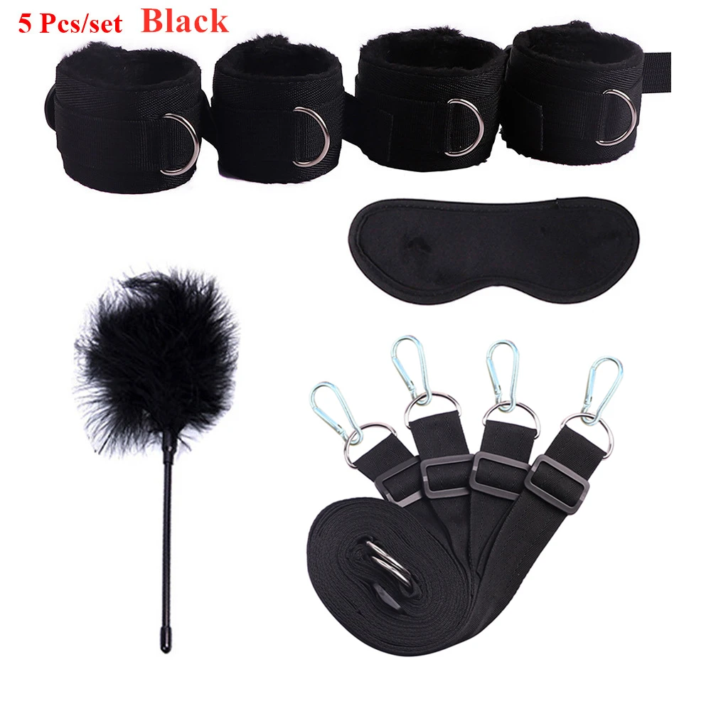 Sex Toys For Woman Men BDSM Bondage Set Under Mattress Erotic Restraint Handcuffs Ankle Cuffs Eye Mask Adults Games for Couples Sex Toys For Woman Men BDSM Bondage Set Under Mattress Erotic Restraint Handcuffs Ankle Cuffs Eye Mask Adults Games for Couples