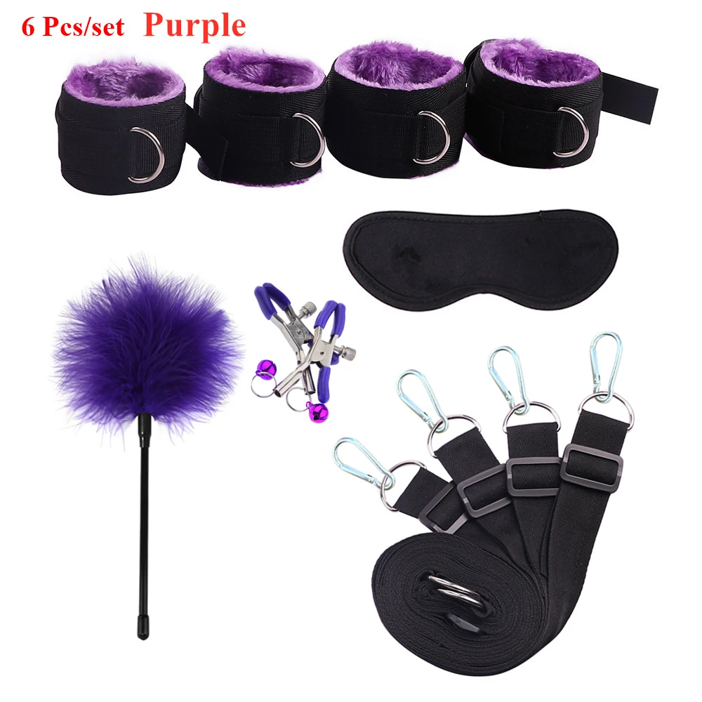 Sex Toys For Woman Men BDSM Bondage Set Under Mattress Erotic Restraint Handcuffs Ankle Cuffs Eye Mask Adults Games for Couples Sex Toys For Woman Men BDSM Bondage Set Under Mattress Erotic Restraint Handcuffs Ankle Cuffs Eye Mask Adults Games for Couples