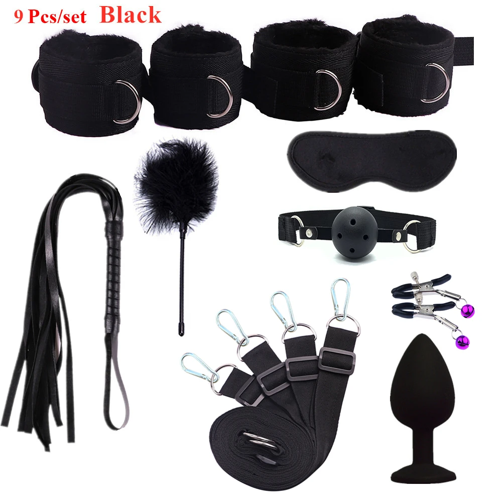 Sex Toys For Woman Men BDSM Bondage Set Under Mattress Erotic Restraint Handcuffs Ankle Cuffs Eye Mask Adults Games for Couples Sex Toys For Woman Men BDSM Bondage Set Under Mattress Erotic Restraint Handcuffs Ankle Cuffs Eye Mask Adults Games for Couples
