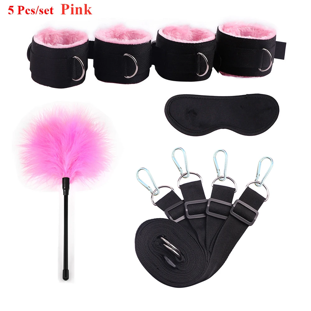 Sex Toys For Woman Men BDSM Bondage Set Under Mattress Erotic Restraint Handcuffs Ankle Cuffs Eye Mask Adults Games for Couples Sex Toys For Woman Men BDSM Bondage Set Under Mattress Erotic Restraint Handcuffs Ankle Cuffs Eye Mask Adults Games for Couples