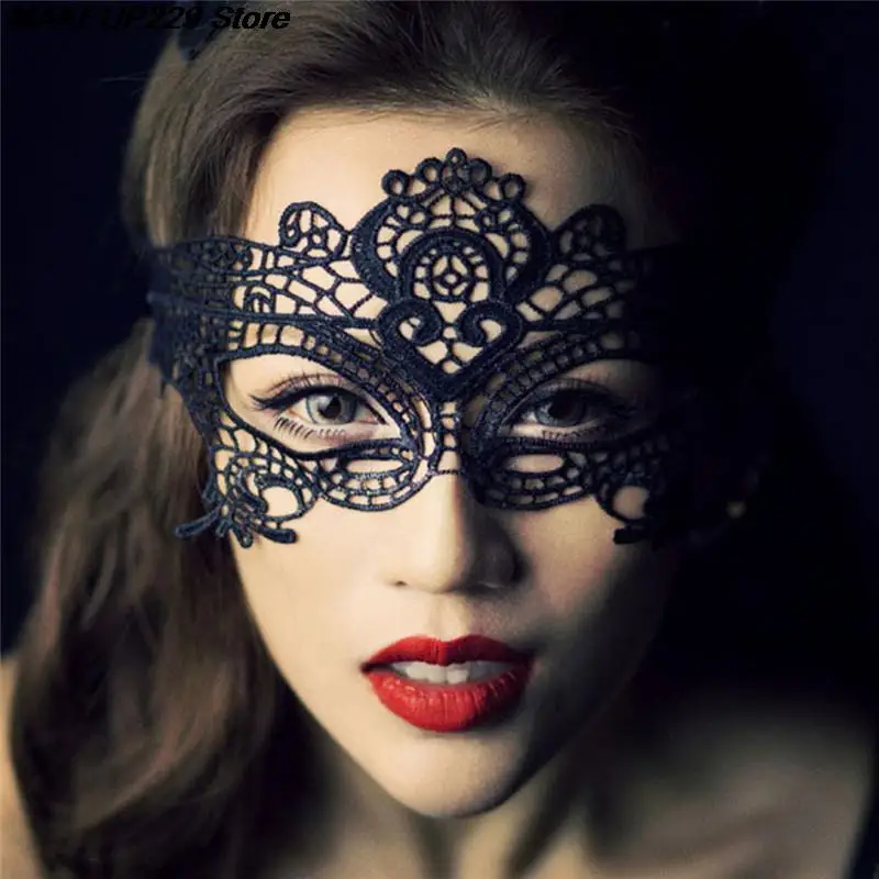 Sexy Black Mask Blinder Blindfold Erotic Fetish Bdsm Slave Restraint Adult Game Sex Toy Product For Women Lady Lace Mask Cutout