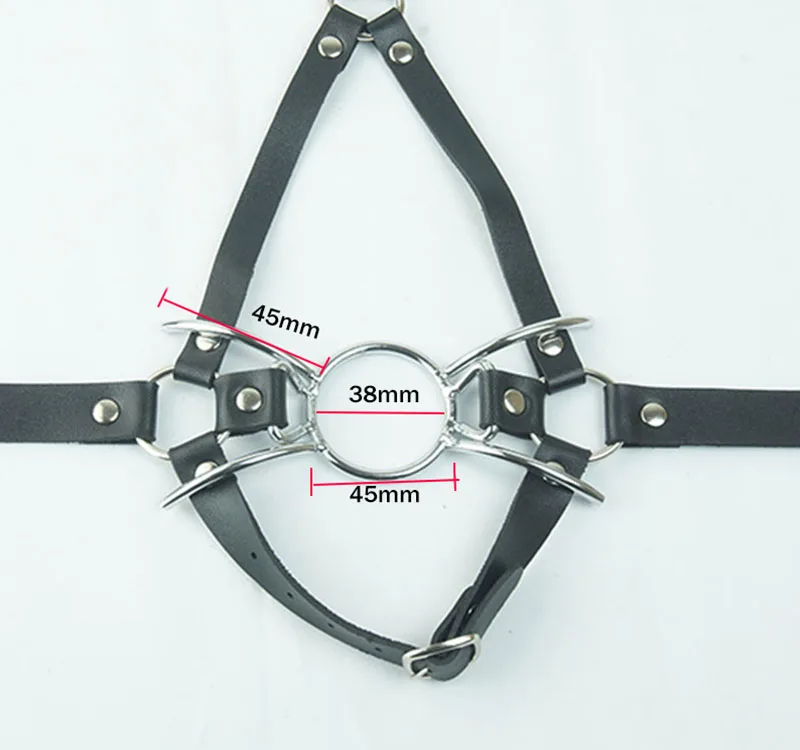 Leather Head Face Mask Mouth Gag,BDSM Bondage Silicone Gag Ball ,Harness Strap Blindfold, Sex Toys For Couples