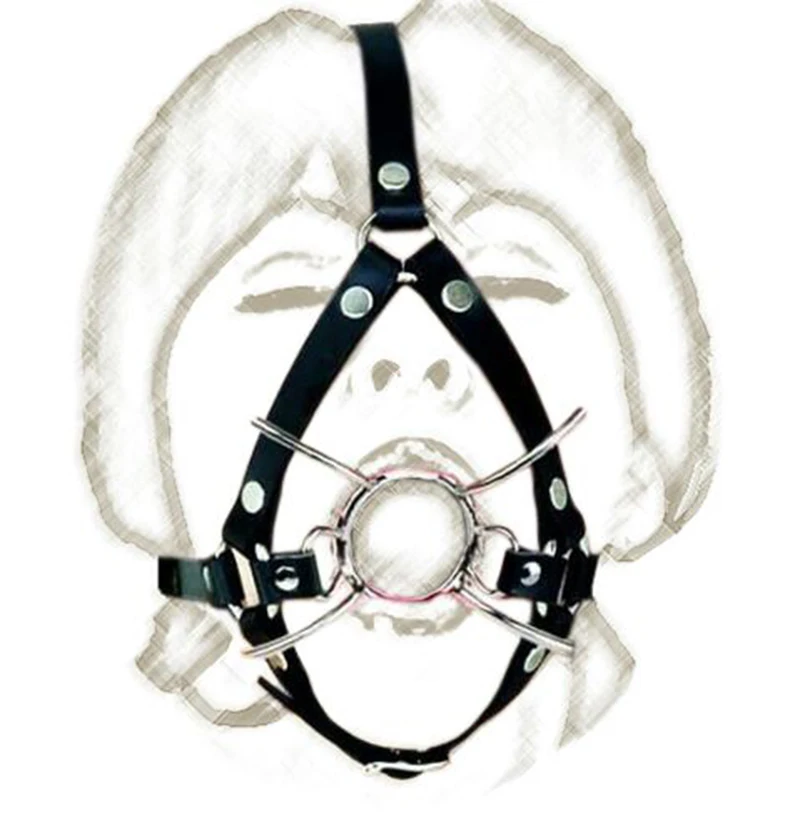 Leather Head Face Mask Mouth Gag,BDSM Bondage Silicone Gag Ball ,Harness Strap Blindfold, Sex Toys For Couples