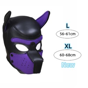 XL Large Size Puppy Cosplay Neoprene Fetish Hood Mask for Men Women Bdsm Bondage Slave Role Play Flirting Adults Sex Games