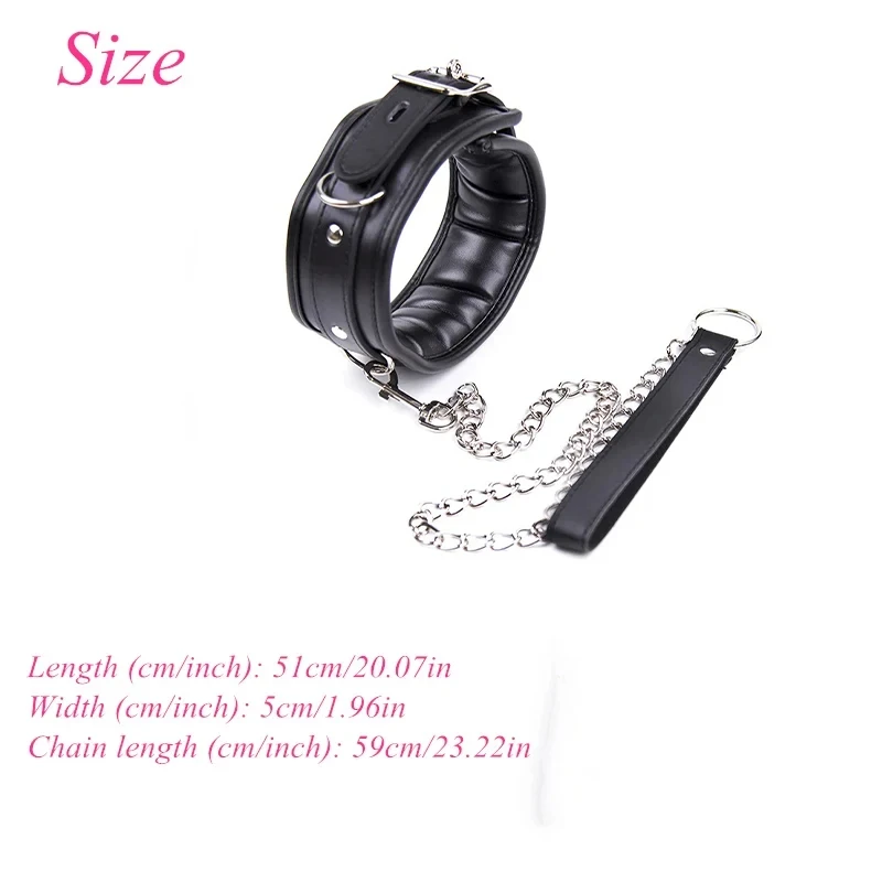BlackWolf Sexy Leather-Trimmed Sponge Collars With Leash BDSM Bondage Fetishs Collar Adult Lingerie Sex Accessories For Woman BlackWolf Sexy Leather-Trimmed Sponge Collars With Leash BDSM Bondage Fetishs Collar Adult Lingerie Sex Accessories For Woman