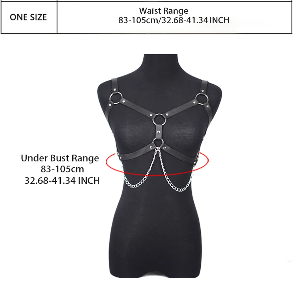 Women Fashion Chain Belt Leather Waist Belt Chest Harness Belt Corset Bondage Lingerie Punk Gothic Waistband Clothing Accessorie Women Fashion Chain Belt Leather Waist Belt Chest Harness Belt Corset Bondage Lingerie Punk Gothic Waistband Clothing Accessorie