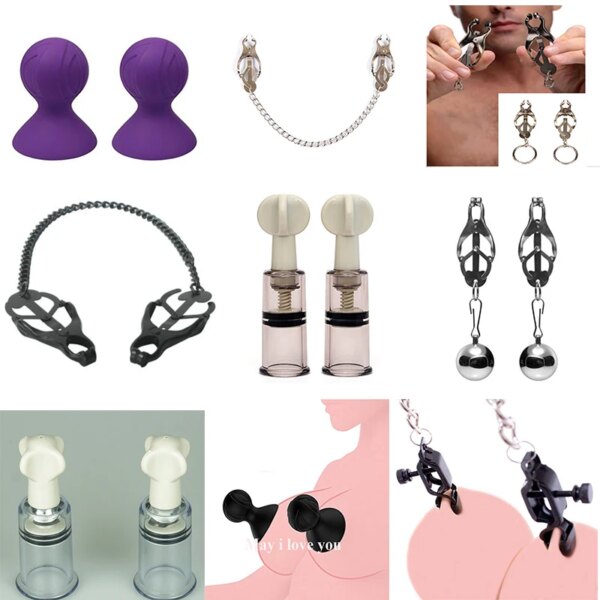 BDSM Nipple Suction Cups Clamps Suckers Erect Boob Clit Enlarger,Clitoris Pincher Clip Bondage,Sex Toys For Couples