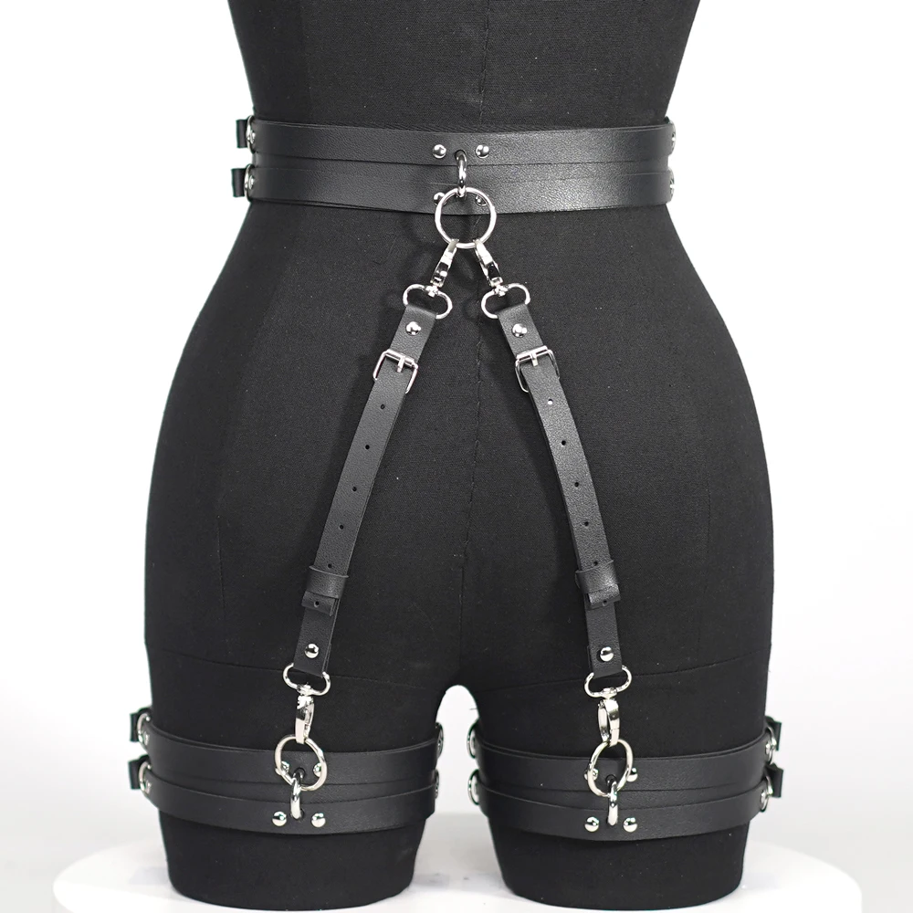Women Sexy Leg Harness Pu Leather Lingerie Bdsm Bondage Wear Thigh Garter belt straps Gothic Fetish Clothing Exotic Accessorie Women Sexy Leg Harness Pu Leather Lingerie Bdsm Bondage Wear Thigh Garter belt straps Gothic Fetish Clothing Exotic Accessorie