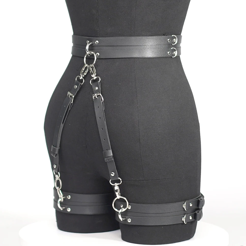 Women Sexy Leg Harness Pu Leather Lingerie Bdsm Bondage Wear Thigh Garter belt straps Gothic Fetish Clothing Exotic Accessorie Women Sexy Leg Harness Pu Leather Lingerie Bdsm Bondage Wear Thigh Garter belt straps Gothic Fetish Clothing Exotic Accessorie