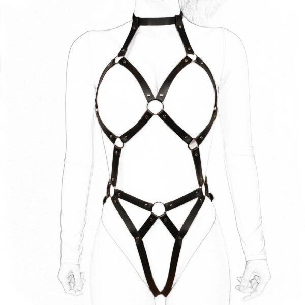 Women Sexy Sex Bondage Body Harness Belt Pu Leather Lingerie Bdsm  Thigh Garter Belt Gothic Fetish Clothing Festival Rave Outfit
