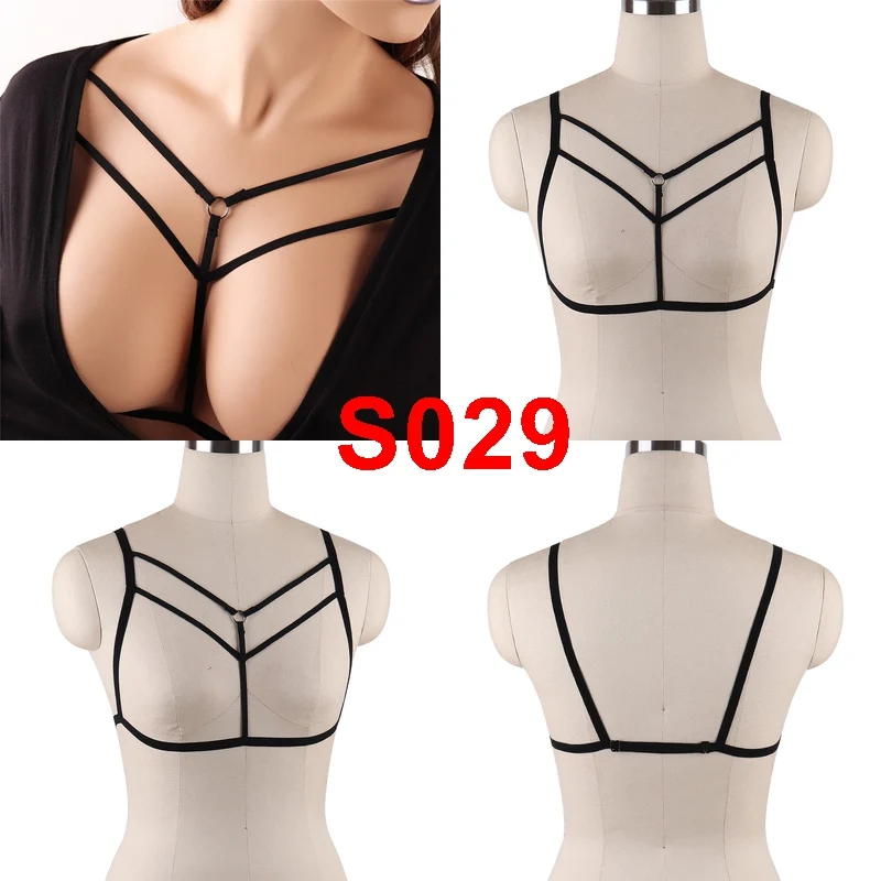 BONDAGE STRAPPY Pentagram Harness Women Body Harness Bra Erotic Goth Accessories Cupless Bra Festival Rave Sexy Lingerie