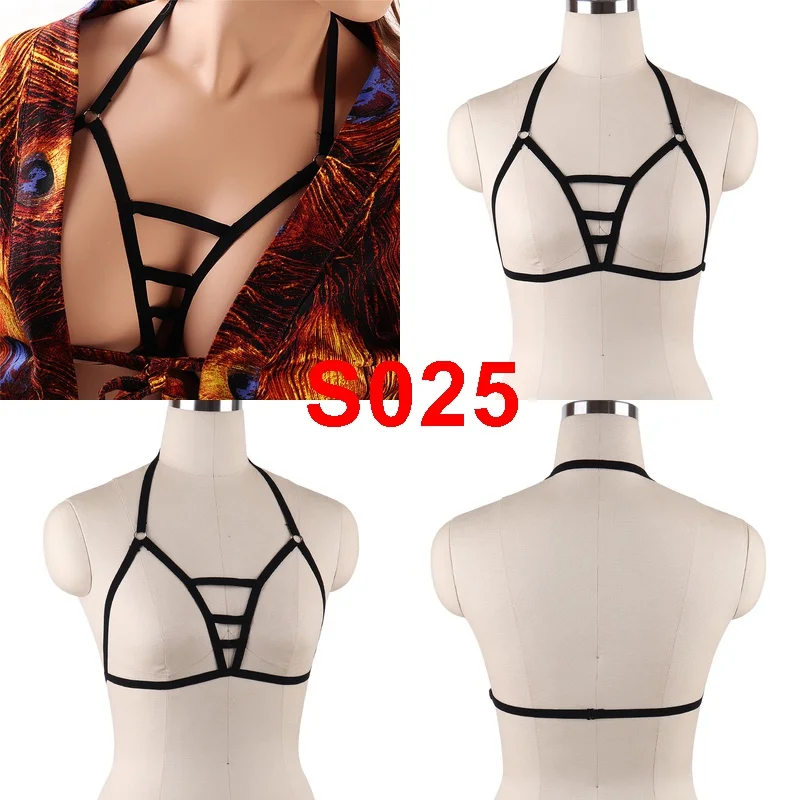 BONDAGE STRAPPY Pentagram Harness Women Body Harness Bra Erotic Goth Accessories Cupless Bra Festival Rave Sexy Lingerie