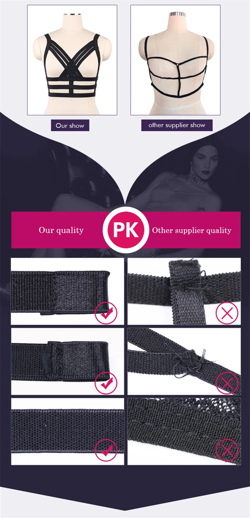 BONDAGE STRAPPY Pentagram Harness Women Body Harness Bra Erotic Goth Accessories Cupless Bra Festival Rave Sexy Lingerie