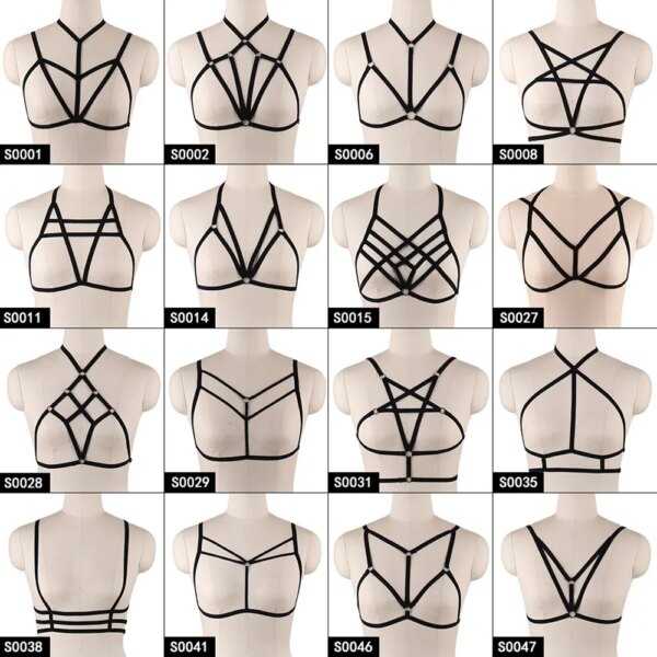 Pentagram Harness Women Body Harness Bra Erotic Goth Accessories Cupless Bra Festival Rave Sexy Lingerie
