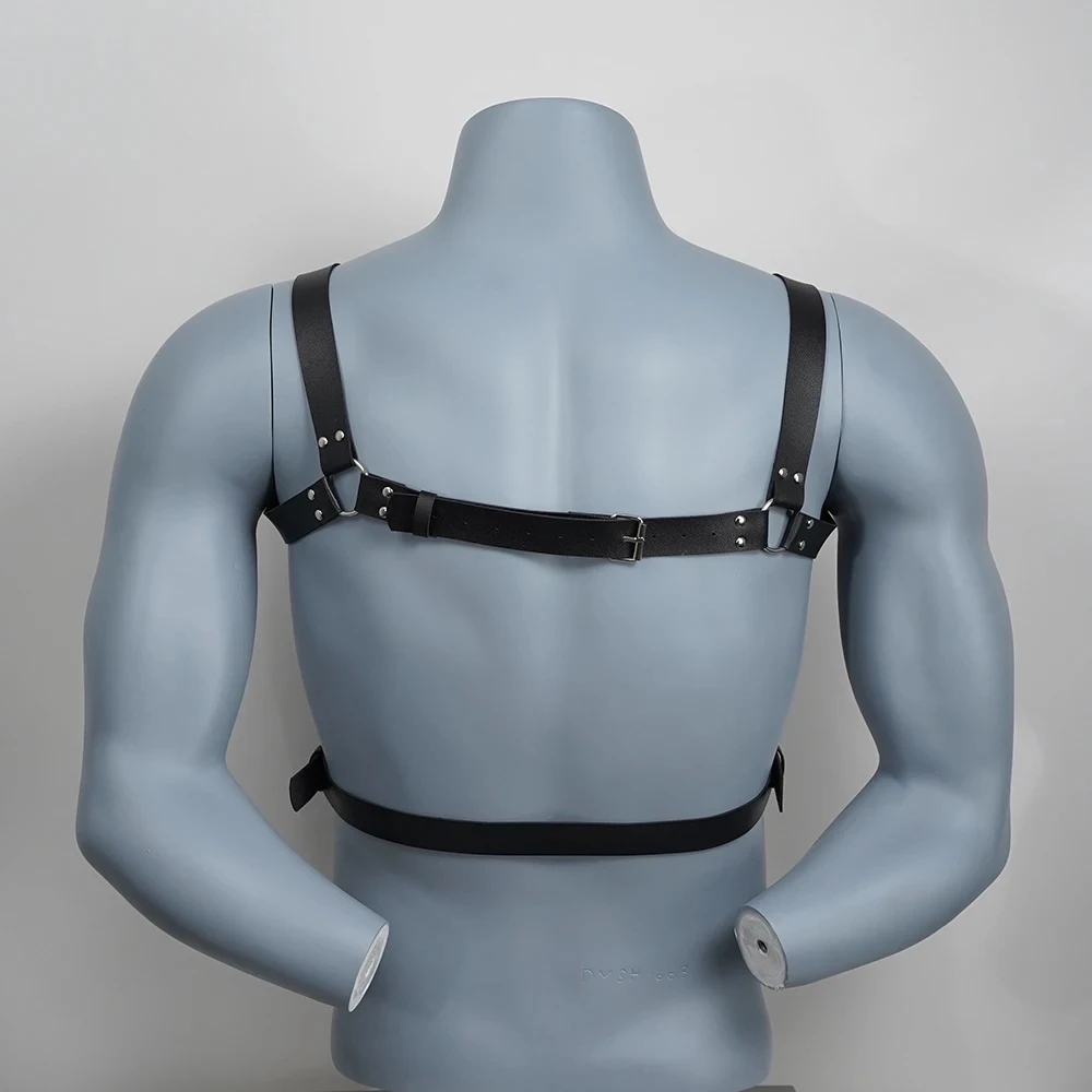 Harness for Men BDSM Gay Pu Leather Adjustable Studded Decor Sex Bondage Harness Sex Belt Erotic Costume Bondage lingerie Harness for Men BDSM Gay Pu Leather Adjustable Studded Decor Sex Bondage Harness Sex Belt Erotic Costume Bondage lingerie