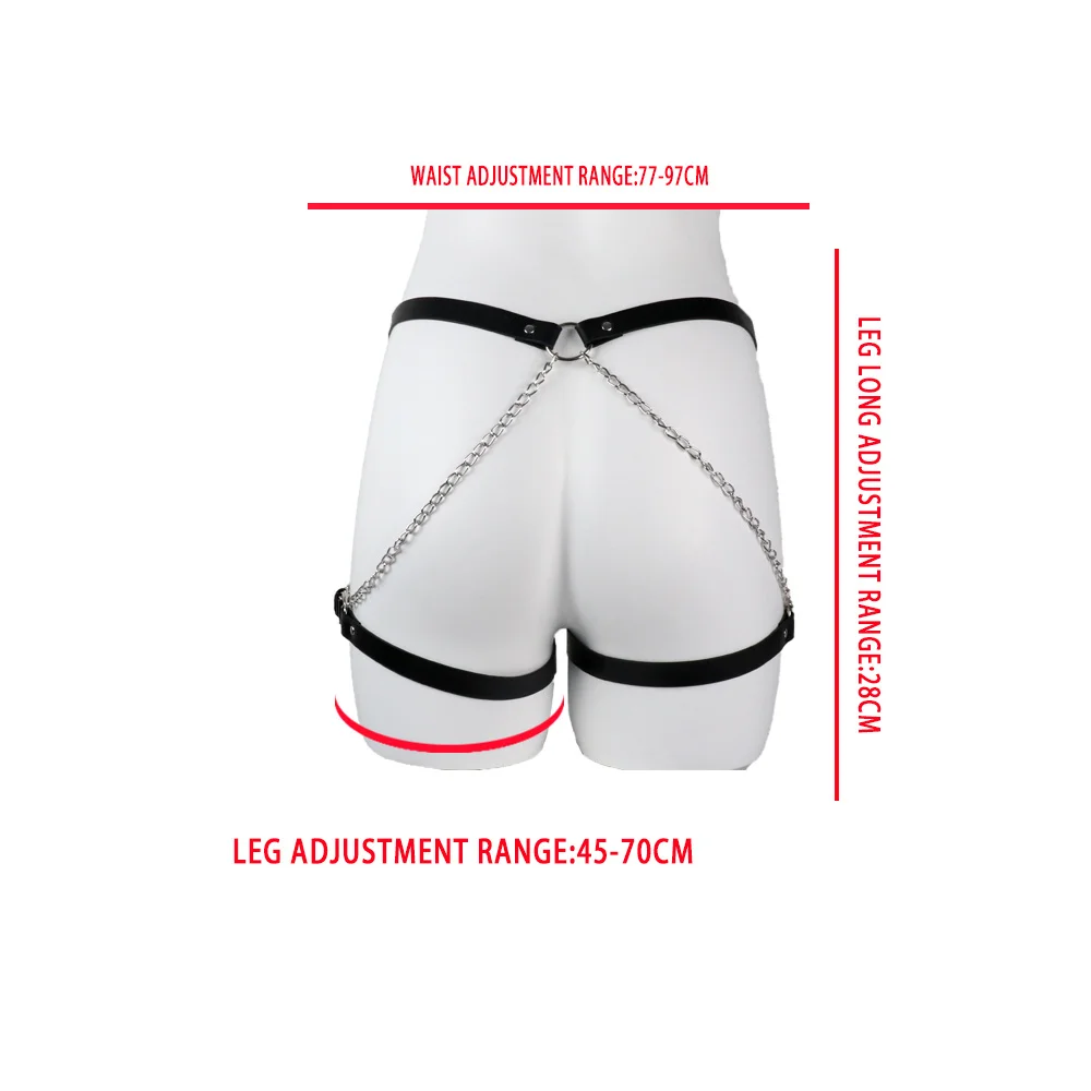 Women Sexy Belly Belt Chain Leg Harness Belt Bdsm Bondage Lingerie Thigh garter Belt Gothic Fetish Clothing Exotic Accessories
