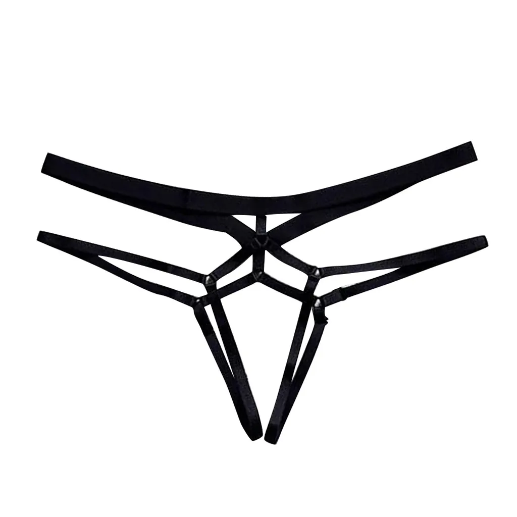 Sexy Open Crotch Panties Erotic Lingerie Women Hollow Bandage Briefs Crotchless Female Thong For Sex Transparent Underwear Porno