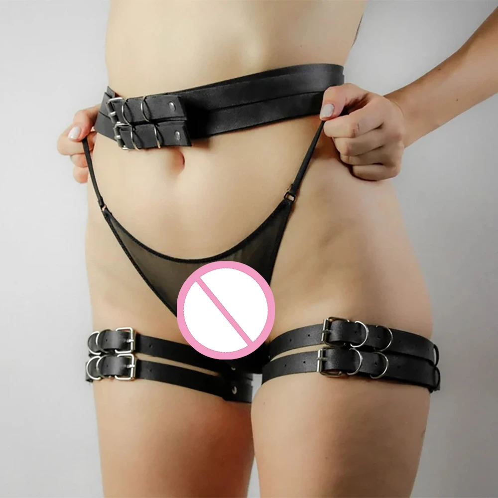Sexy Women Leather Thigh Garter Bondage Leg Harness Gothic Stocking Belt Adult Erotic Lingerie BDSM Fetish Clothing Accessorie Sexy Women Leather Thigh Garter Bondage Leg Harness Gothic Stocking Belt Adult Erotic Lingerie BDSM Fetish Clothing Accessorie