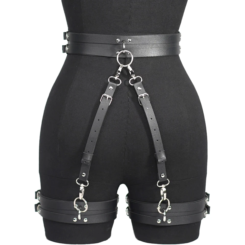 Sexy Women Leather Thigh Garter Bondage Leg Harness Gothic Stocking Belt Adult Erotic Lingerie BDSM Fetish Clothing Accessorie Sexy Women Leather Thigh Garter Bondage Leg Harness Gothic Stocking Belt Adult Erotic Lingerie BDSM Fetish Clothing Accessorie