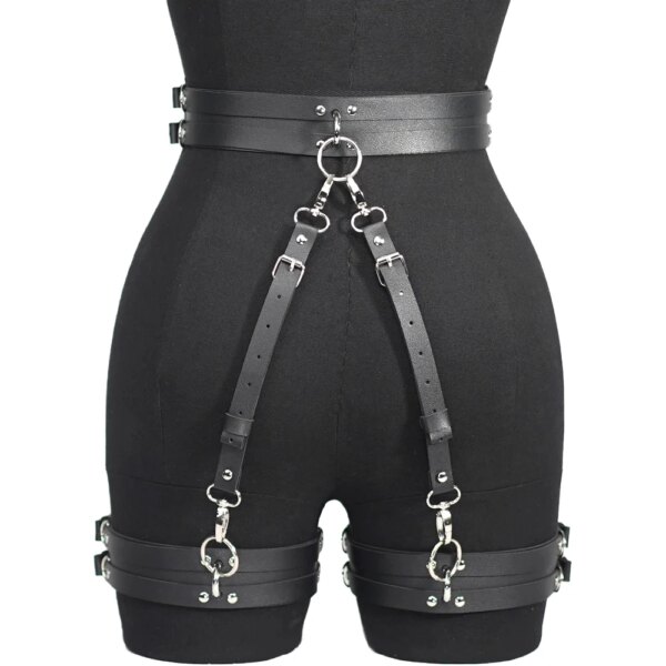 Sexy Women Leather Thigh Garter Bondage Leg Harness Gothic Stocking Belt  Adult Erotic Lingerie BDSM Fetish Clothing Accessorie