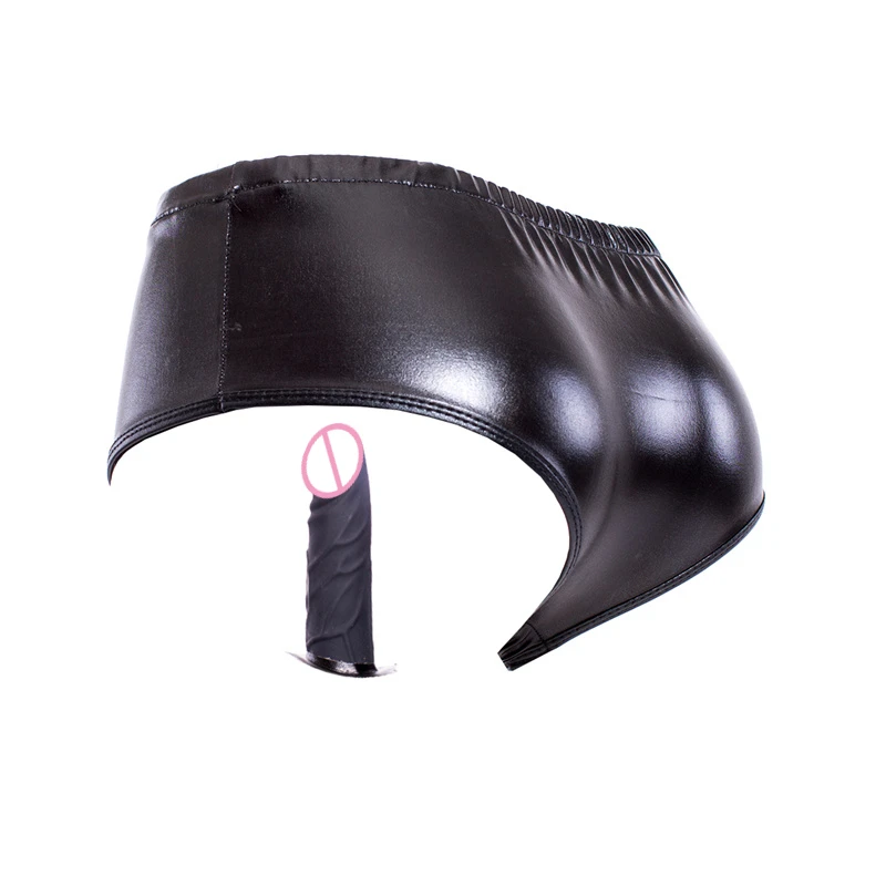 PU Leather Penis Panties Silicone Anal Butt Plug Dildos Lesbian Strapon Chastity Pants Underwear Masturbation Vibrating Sex Toys