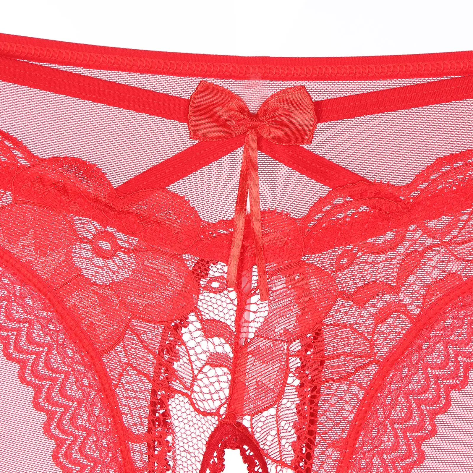Mens Sissy Ruffled Lace Panties Sexy Underwear Lace Thong Enhance Pouch Bikini Briefs Low Rise Crotchless and Open But Jockstrap
