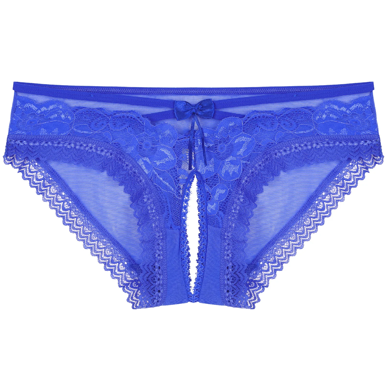 Mens Sissy Ruffled Lace Panties Sexy Underwear Lace Thong Enhance Pouch Bikini Briefs Low Rise Crotchless and Open But Jockstrap