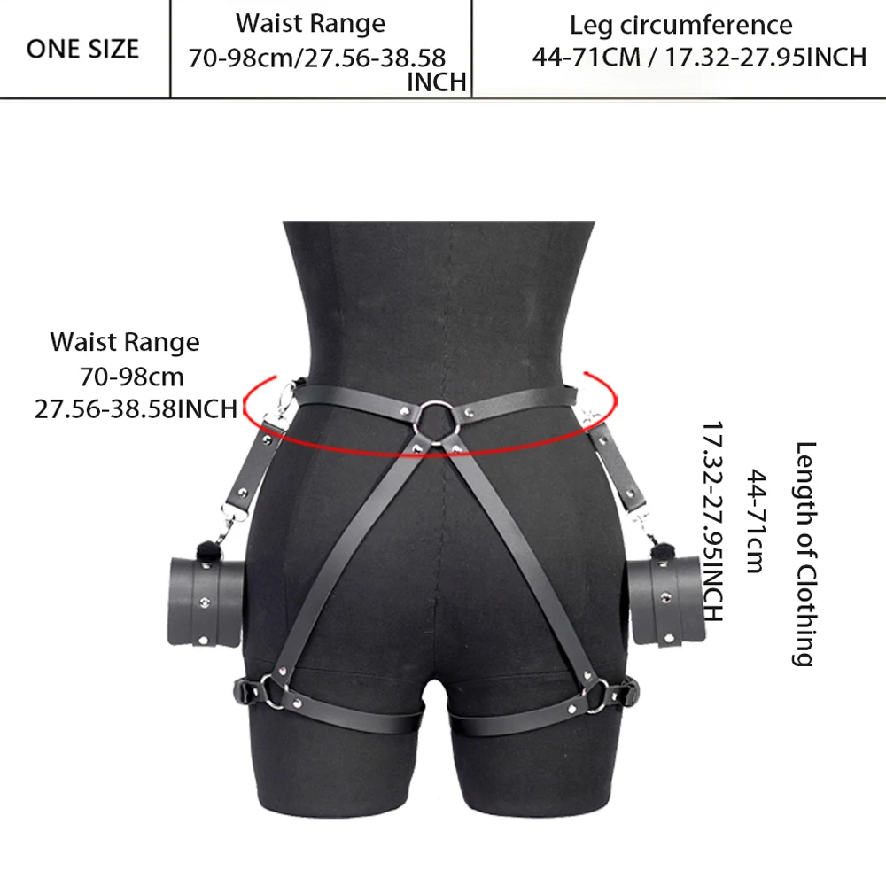 Women Sexy Garter Belt Bdsm Bondage Lingerie Leg Harness Thigh Garter Leather Lingerie Goth Fetish Clothing Festival Rave Outfit